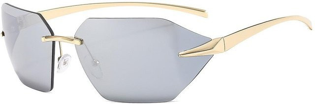 Dote Sonnenbrille, randlos, Butterfly, Metall, grau, Damen - Bild 1