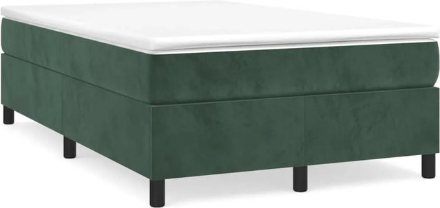 vidaXL Boxspringbett aus Samt in Dunkelgrün, B/T/H: 120 x 200 x 35 cm - Bild 1