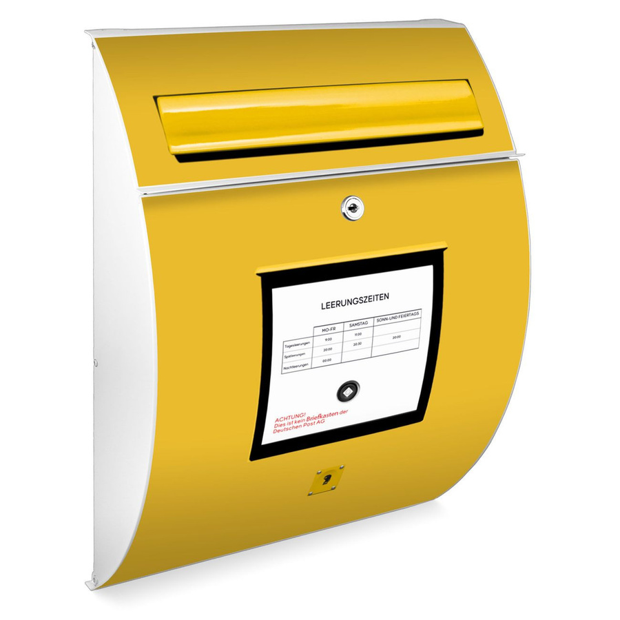 Burg-Wächter Briefkasten Design in Weiß aus verzinktem Stahl mit Motiv, wetterfester Postkasten mit A4 Einwurf und Öffnungsstopp, B/H/T: 46,0 x 33,5 x 13,0 cm - Bild 1