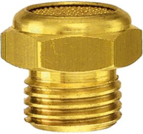 Riegler Sinterbronce-Schalldämpfer flach in Gold aus Messing mit G 1/8 a. und SW 13 - Bild 1