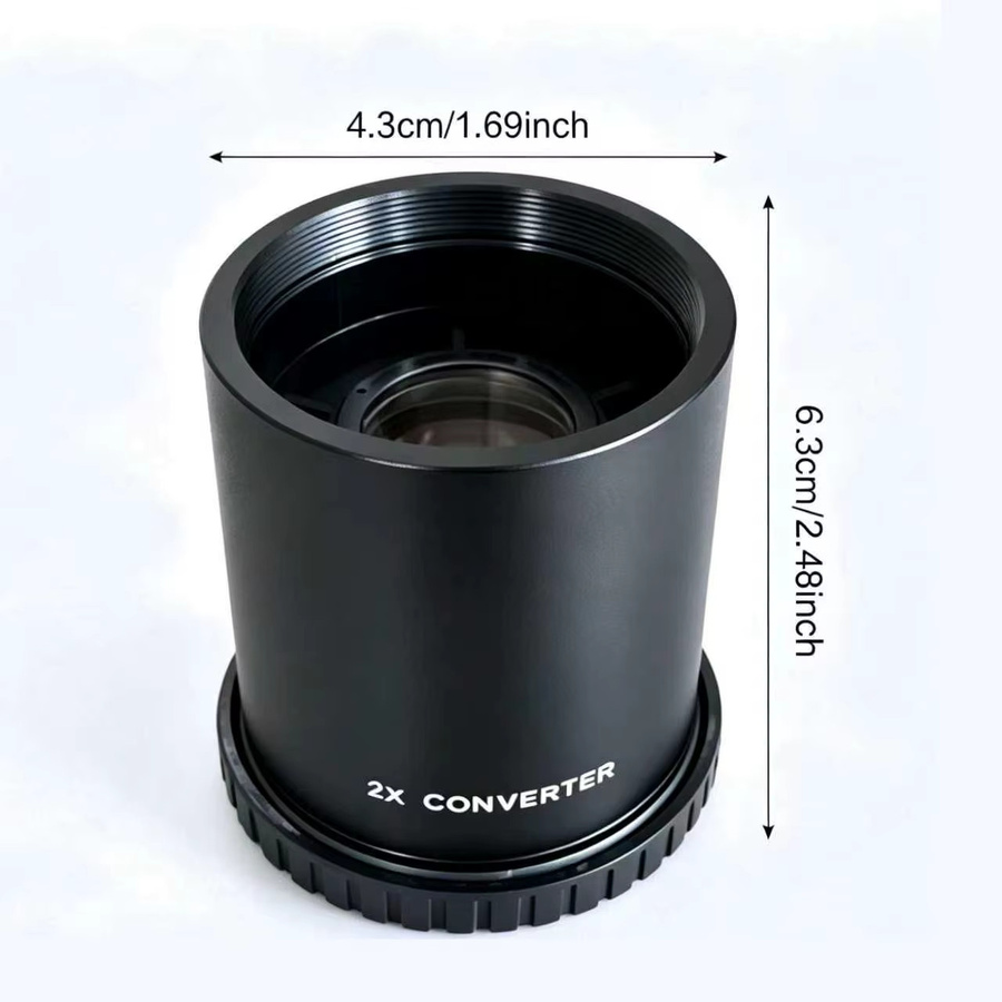 LIGINN 2er-Set Telekonverter-Vergrößerungslinsen für T-Mount Teleobjektive in Schwarz - Bild 4