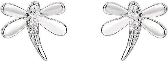 Ohrstecker Libelle, 925 Silber, Zirkonia, Weiß, Damen - Bild 1