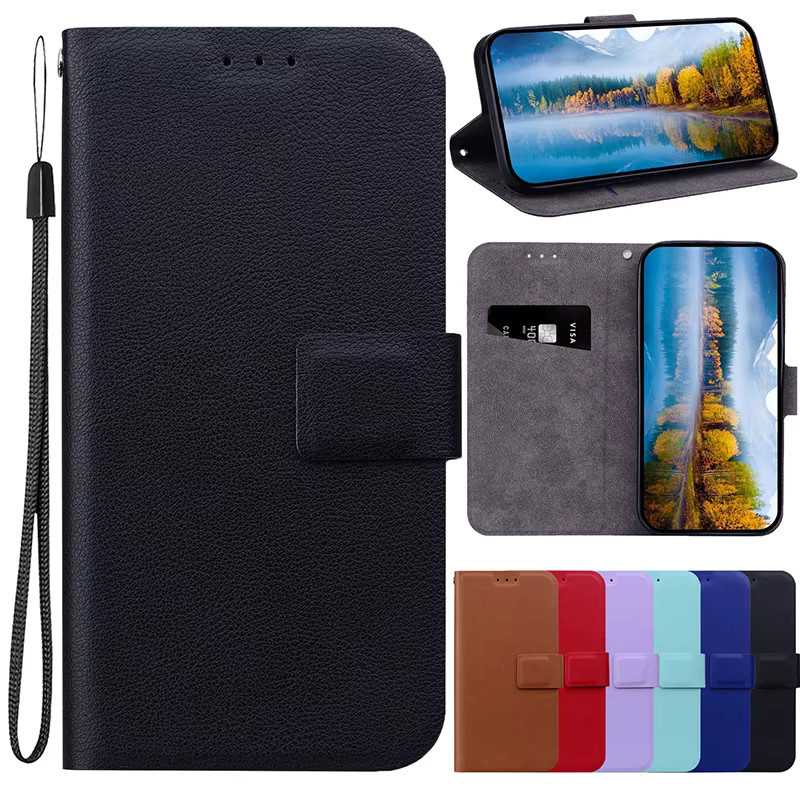 Magnetische Leder-Handyhülle Wallet Case für Motorola E20 E30 E40 E7I Power E6 Play E7 Plus E22i E13 E6i E6S in Schwarz - Bild 7