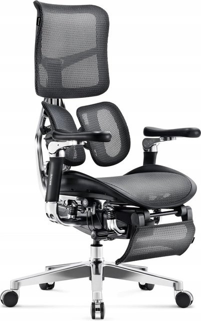 Diablo Chairs Bürostuhl BRAVE V-KINETIC Ergonomischer Stuhl mit Fußstütze, 5D-Armlehnen und Lendenwirbelstütze in Schwarz - Bild 1