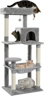 Pawz Road Kratzbaum XL für große Katzen mit Hängematte in Grau - Bild 1
