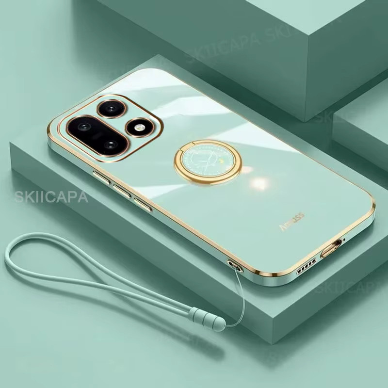 Silikon Schutzhülle für OnePlus mit Ringhalter und Lanyard in Weiß - Bild 2