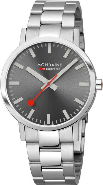 Mondaine Herrenuhr, Quarz, Edelstahl, 40 mm, 5 ATM - Bild 1