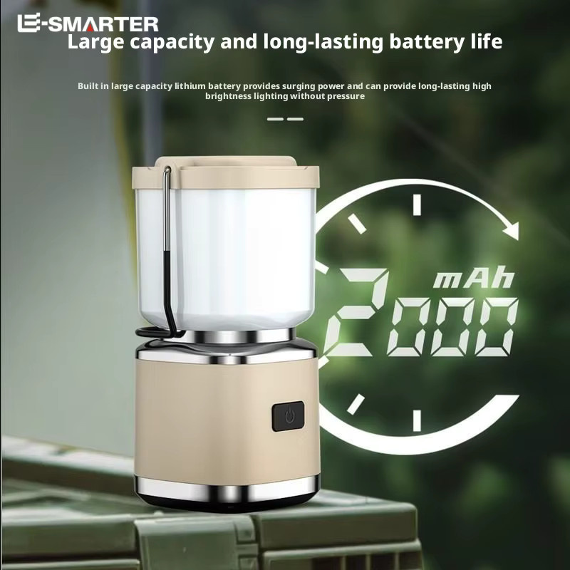 ESMARTER Tragbare Mini Camping Laterne Wiederaufladbar in Beige und Weiß für Outdoor und Zelt - Bild 4