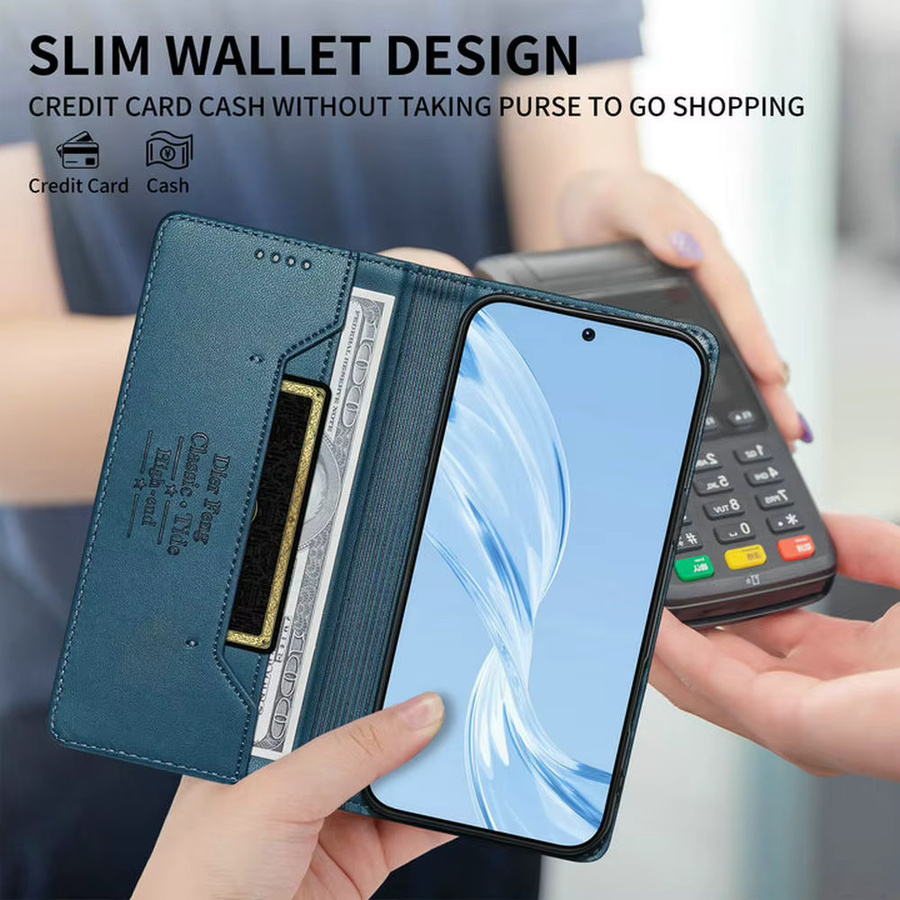 Samsung Leder-Brieftaschenhülle mit RFID-Schutz und NFC für Galaxy S25 Ultra 5G, S25 Plus, S25 FE und S25 Edge in Blau und Lila - Bild 4