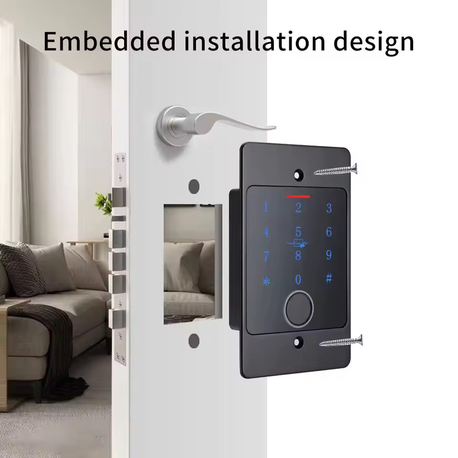 Tuya WLAN Fingerabdruck-Zutrittskontrolle mit Tastatur aus Metall in Schwarz, wasserdichtes Standalone-Türöffner-Lesegerät mit Hintergrundbeleuchtung und Gehäuse - Bild 3