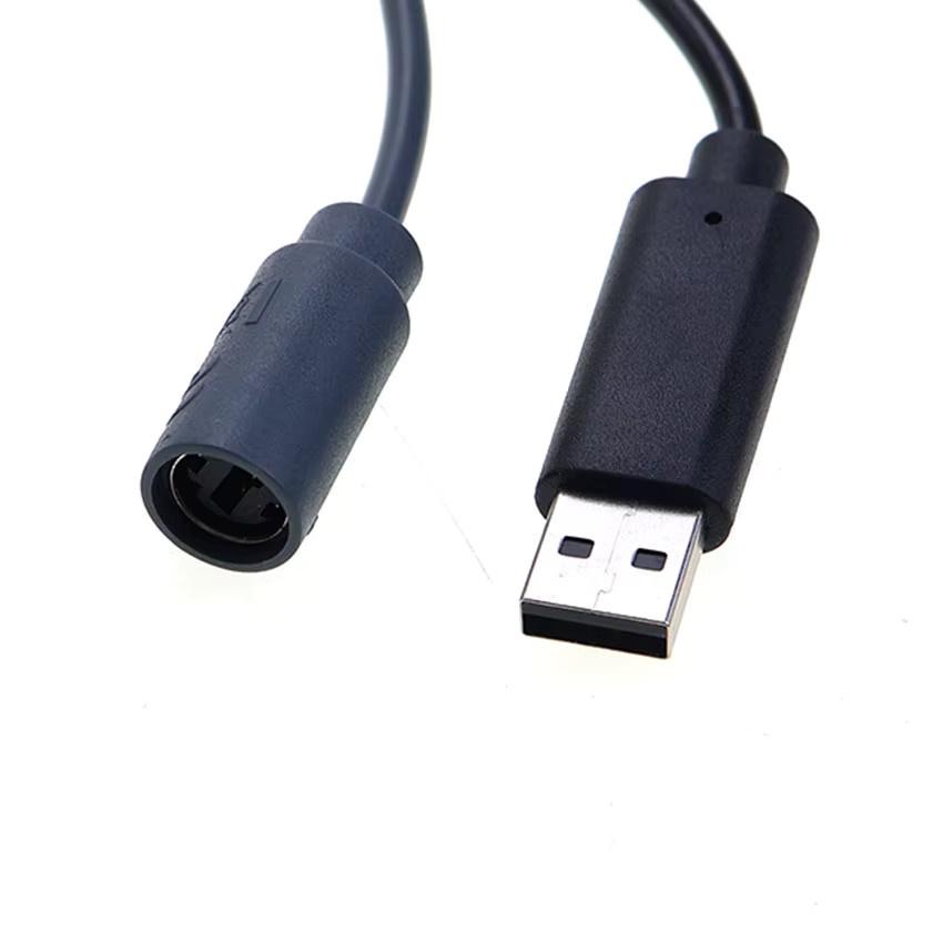 JCD Xbox 360 Game-Controller Adapterkabel mit magnetischem Ringgriff und USB-A Breakaway-Kabel in Grau und Schwarz - Bild 2