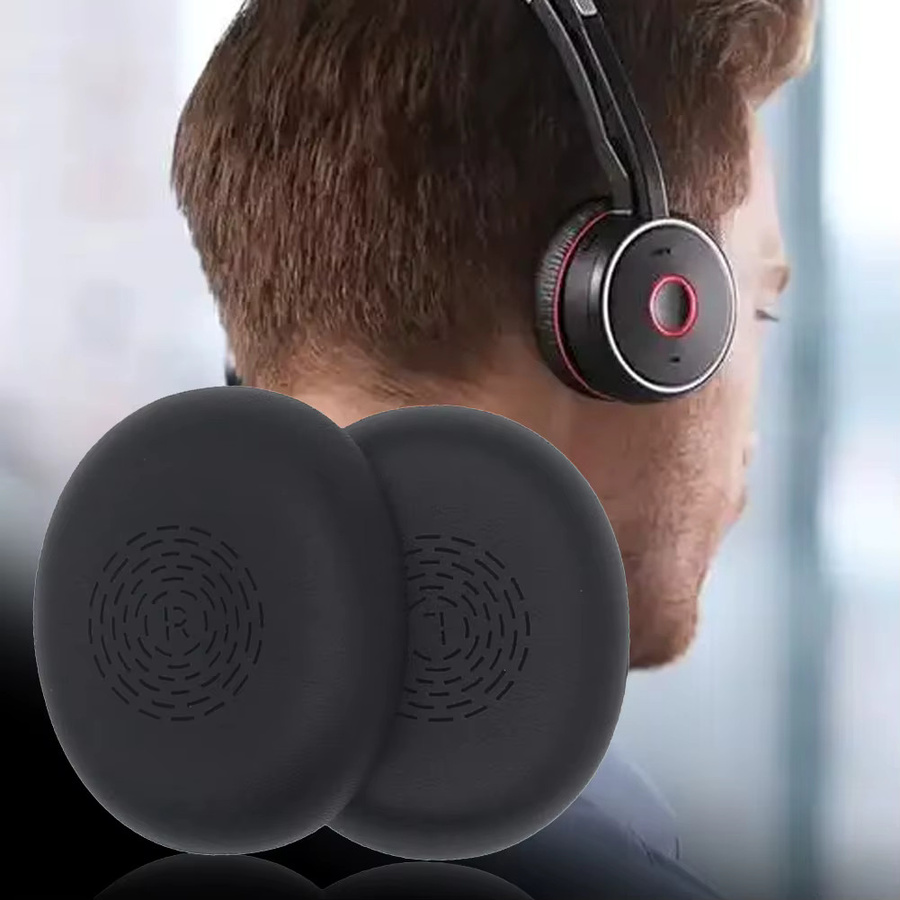 Jabra Ersatz-Ohrpolster aus Proteinleder in Schwarz für Evolve2 65UC und 65 Flex Kopfhörer - Bild 2