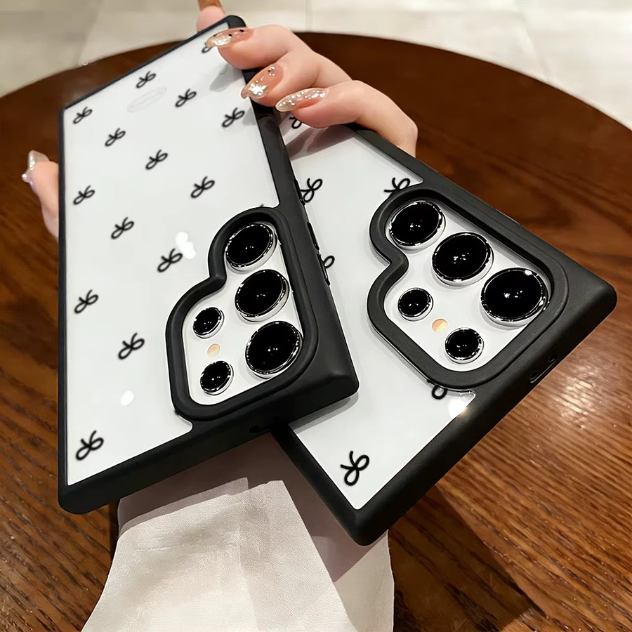 Schwarze Handyhülle mit Schleifen und Lanyard für Samsung Galaxy S26 Ultra, S25 Ultra, S24 FE, S23, A56 5G, A55, A54, A36, A17, A16, A07, A06 Case - Bild 4