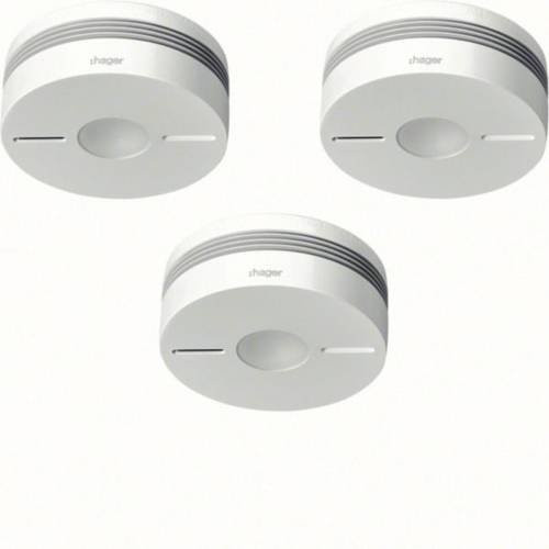 Hager Funk-Warnmelder-Set Rauchmelder in Weiß B: 11,6 cm, T: 11,6 cm, H: 4,9 cm - Bild 1
