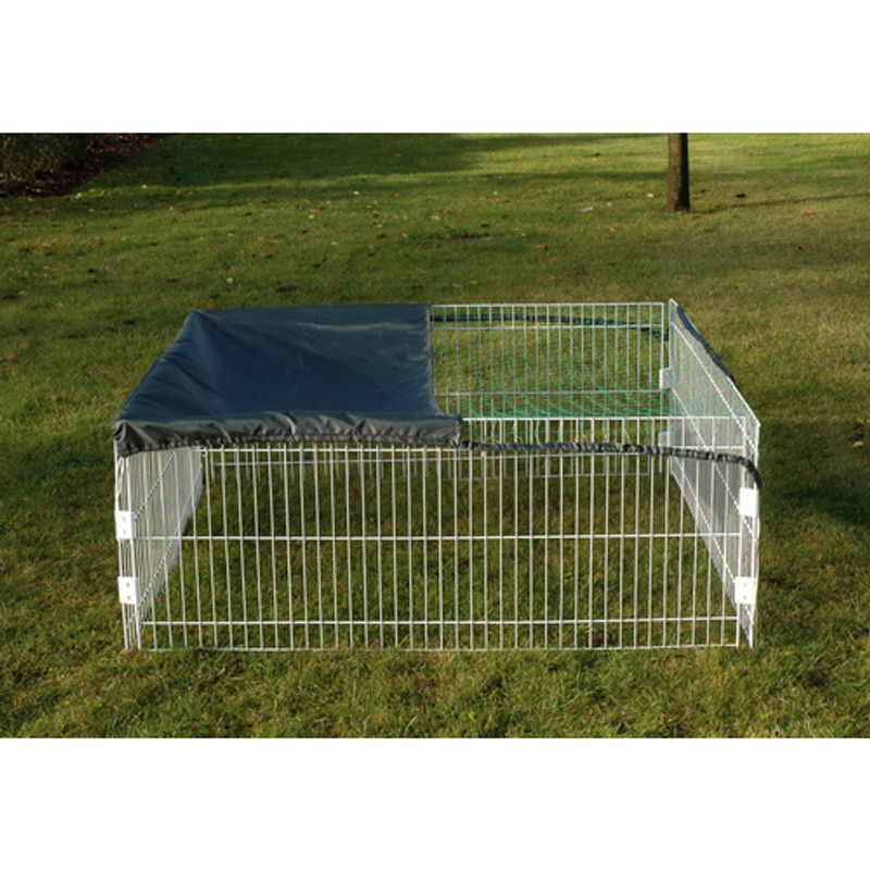 Dobar Freilaufgehege-Set für Kaninchen, silberfarben, B/T/H: 119,5 x 119,5 x 52 cm - Bild 2