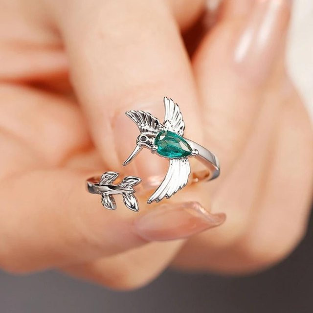 Lucky Star Jewelry Öffnungsring, Messing, Grünem Zirkonia, Damen - Bild 1