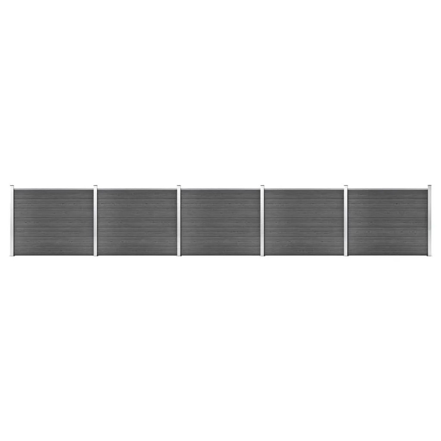 vidaXL Zaunelement Set WPC in Schwarz, B/H: 872 x 146 cm - Bild 2