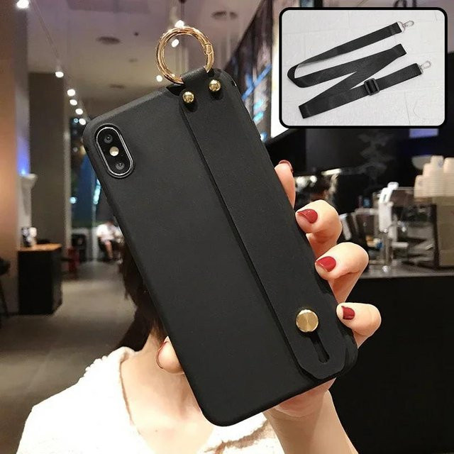 Luxuriöse Handyhülle mit Handgelenkband und Halsband für Xiaomi Poco X2 X3 NFC X4 Pro Redmi 12 und Xiaomi 14 13 Lite 13T in Schwarz - Bild 1
