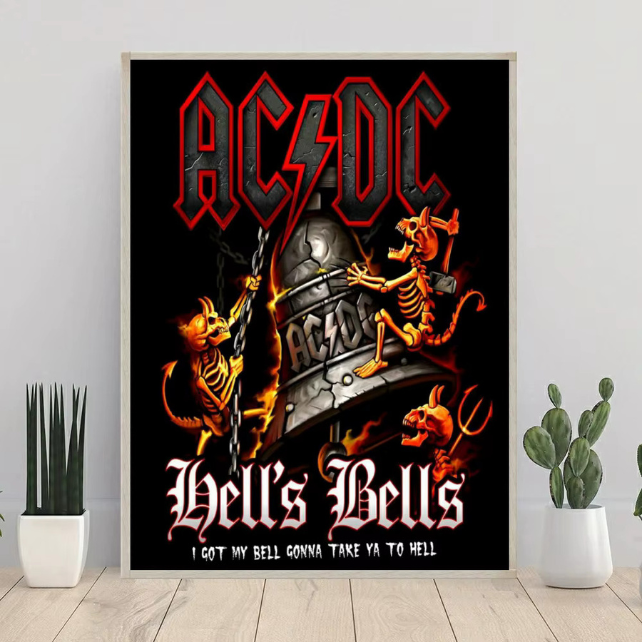 Potdemiel AC/DC Rock Band 5D DIY Diamant Malerei Mosaik Set mit Rundsteinen - Bild 2