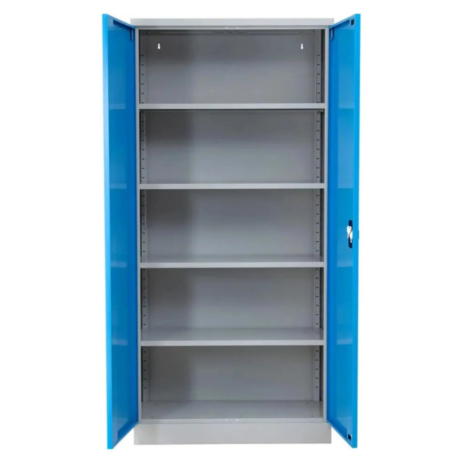 PROREGAL Stahlschrank Bee mit 10 verstellbaren Fachböden und Schloss, Grau & Hellblau, H x B x T: 195 x 92 x 42 cm - Bild 2