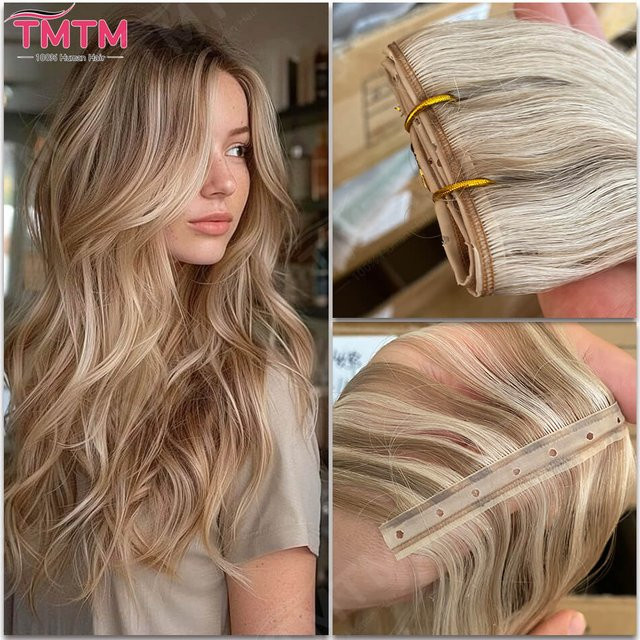 TMTM Butterfly Weft Echthaar-Extensions, 100g, Remy Echthaar, Lochweft - Bild 1