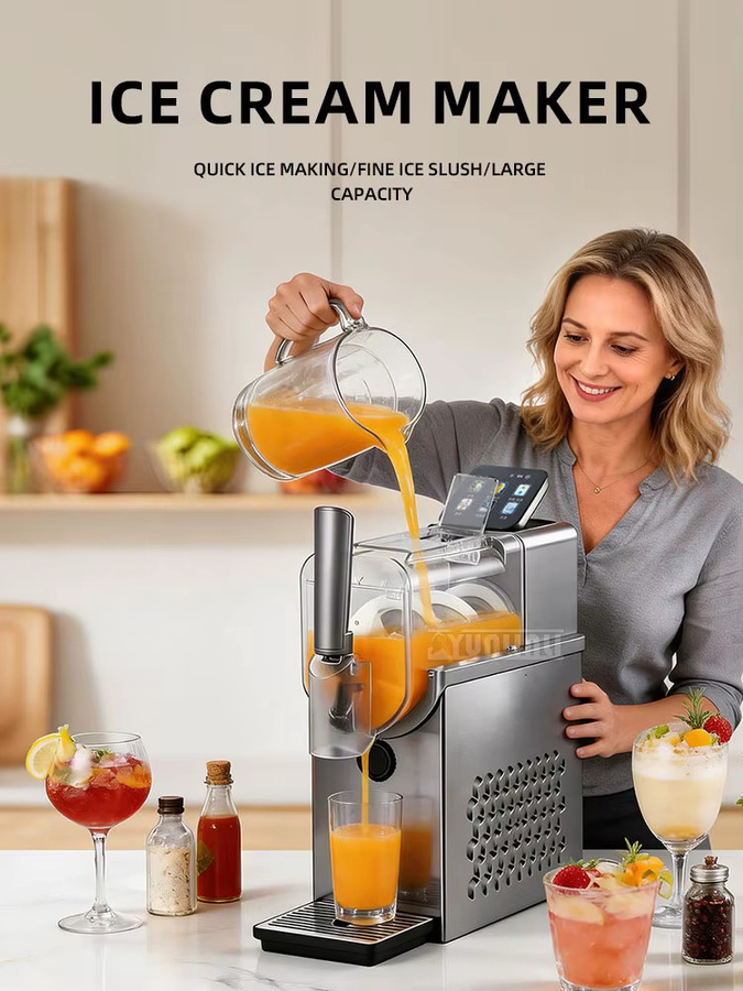 YunlinLi Slushie-Maker Eismaschine mit Touchscreen aus Edelstahl in Silber - Bild 6
