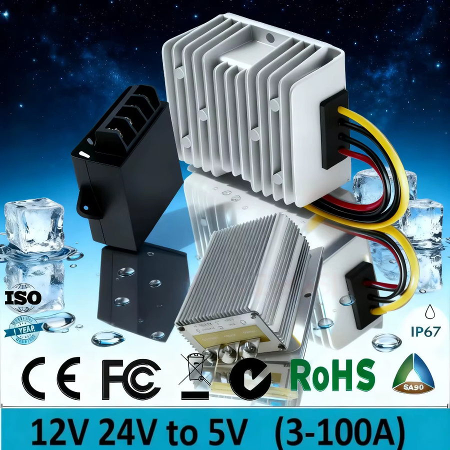 Waohei DC-DC Step Down Converter Stabilisator in Silber für Auto und Solar - Bild 2