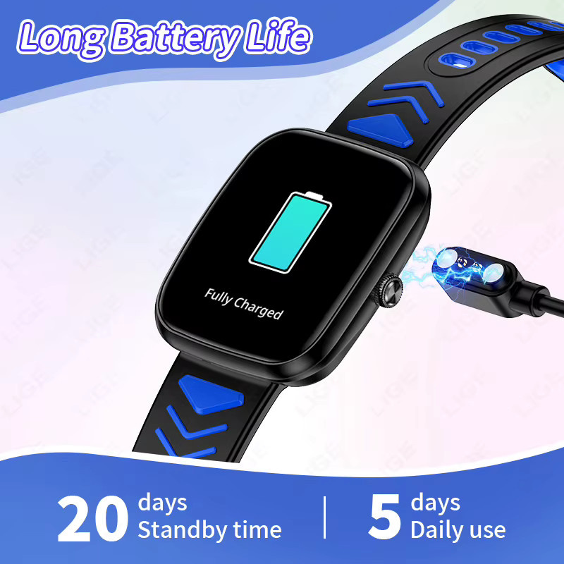 LIGE Kinder Smartwatch in Schwarz mit Bluetooth-Anruf, Fitness-Tracker und Schrittzähler, wasserdicht - Bild 6