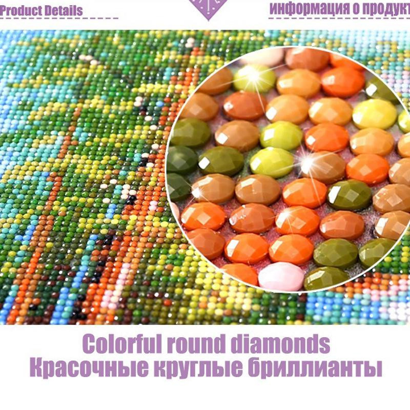 DIY Diamantmalerei Traktor Bauernhof Landschaft mit Strass-Effekt 5D Mosaik Set für Kinder, B/H: 40 x 50 cm, Multicolor - Bild 5