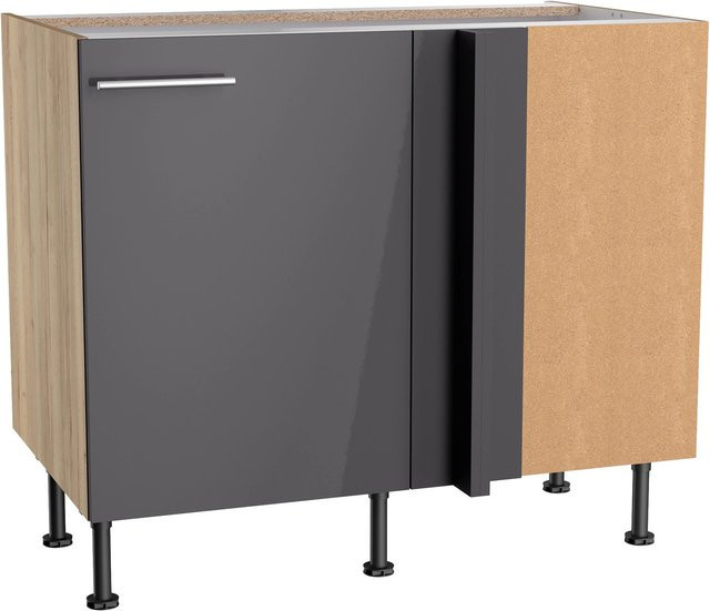 Optifit Küchen-Eck-Unterschrank Jonte in Anthrazit und Wildeiche, B/T/H: 100 x 58,4 x 87 cm - Bild 1