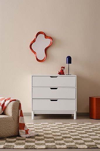Jotex Kommode CAMPO Wandmontiert Weiß Modern aus Holz und MDF für das Kinderzimmer - Bild 1