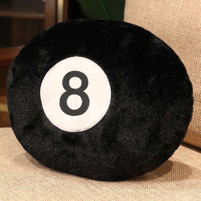Yiran Health & Beauty Plüschkissen in Form einer schwarzen 8 Billardkugel, Durchmesser: 50 cm - Bild 1