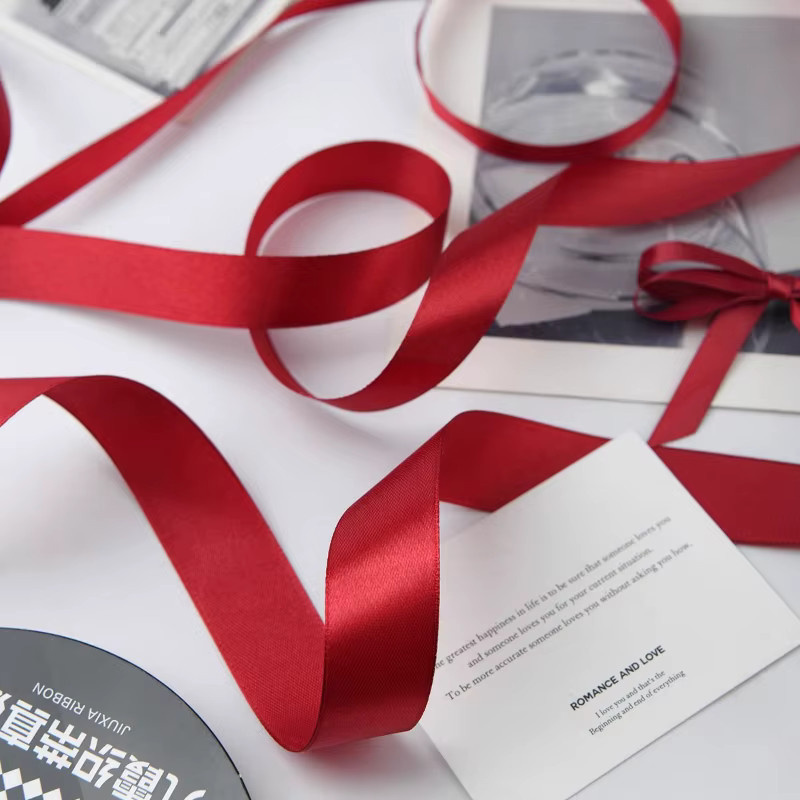 10 Stück weinrotes Satinband für Geschenkverpackungen und Dekoration, 22 m pro Rolle - Bild 5