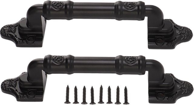 2er-Set Meterk Türgriff Heavy Duty aus Eisen in Schwarz Matt für Schiebetüren und Lagertüren - Bild 1