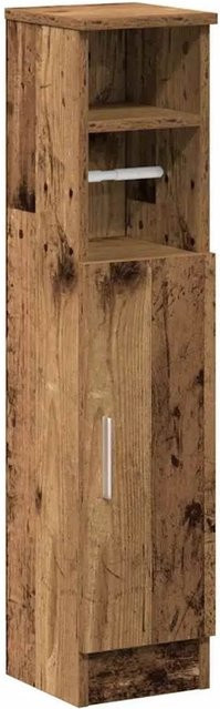 vidaXL Badezimmerschrank in Altholz-Optik mit Rollenhalter und Türen, B/T/H: 20,5 x 22 x 90 cm - Bild 1
