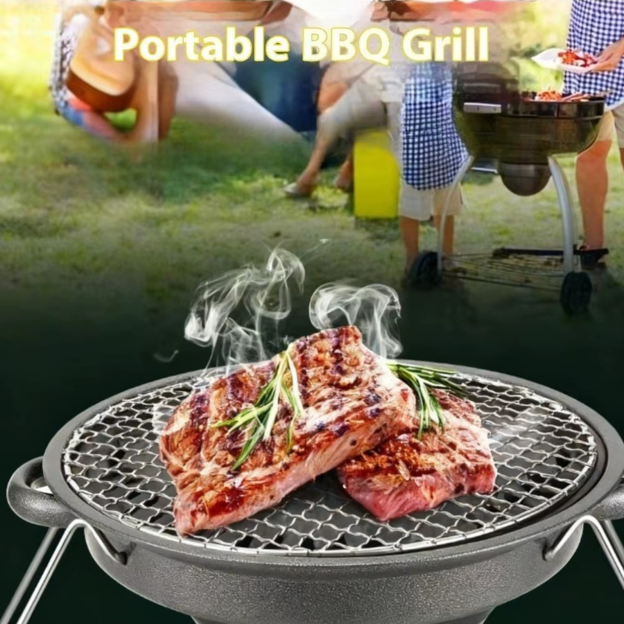 KOSUN Holzkohle-Grill aus Edelstahl für Outdoor und Camping, Tischgrill B/T/H: 32,0 x 32,0 x 21,0 cm - Bild 4