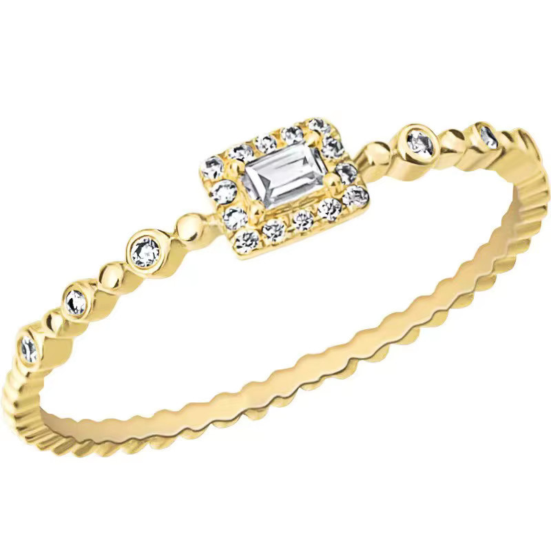 Huitan Ringe, Zirkonia, Goldfarbe, Damen - Bild 4