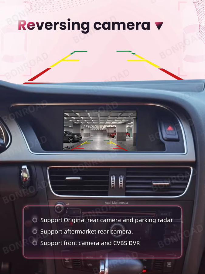 Bonroad Kabelloser CarPlay und Android Auto Interface Adapter für Audi A4 B8, A5 und Q5 (2014-2018) mit Bluetooth und GPS in Schwarz - Bild 5