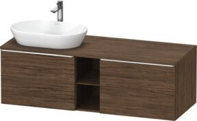 Duravit Waschtischunterschrank D-Neo in Nussbaum dunkel, Wandhängend, B/T/H: 140 x 55 x 45,9 cm - Bild 1