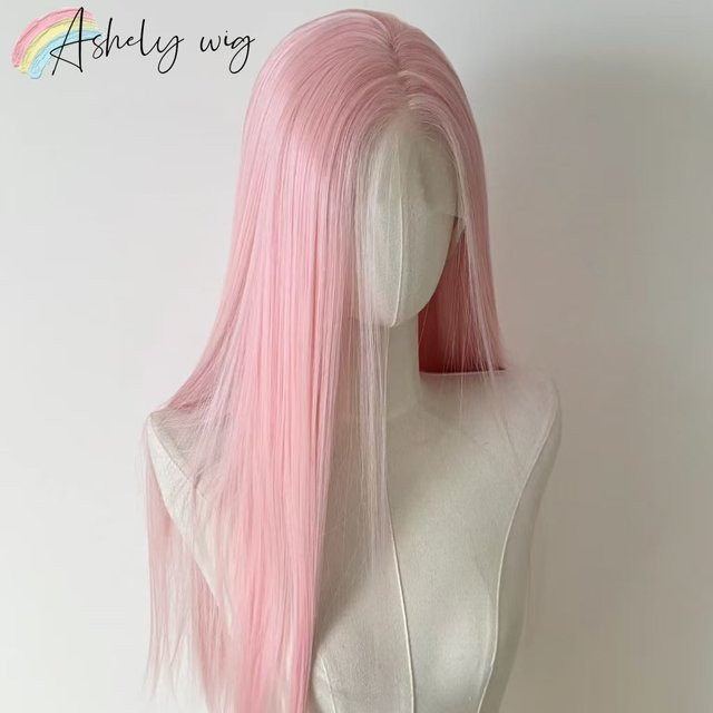 Ashely wigs Lace-Front-Perücke, hellrosa, synthetisch, 66 cm, Damen - Bild 1