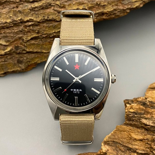 HEIMDALLR Mechanikuhr, Edelstahl, Handaufzug, 36 mm, Herren, Schwarz - Bild 1