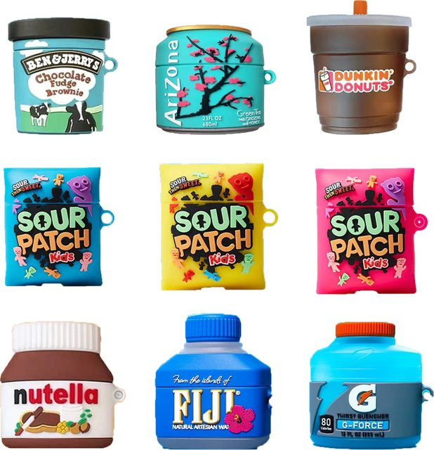 ZEKS Silikon Schutzhülle im 3D Snack und Getränke Design für AirPods Pro 1 2 3 sowie AirPods 3 2 1 - Bild 1