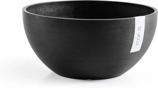 Ecopots Pflanztopf Brussels Dunkelgrau rund aus recyceltem Kunststoff, Durchmesser: 30 cm, Höhe: 14 cm - Bild 1