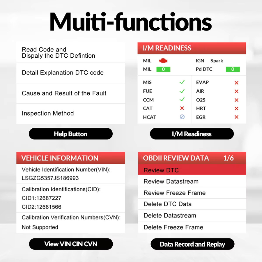 LAUNCH Creader CR529 OBD2 Scanner Diagnosegerät in Schwarz zum Lesen und Löschen von Fehlercodes - Bild 6