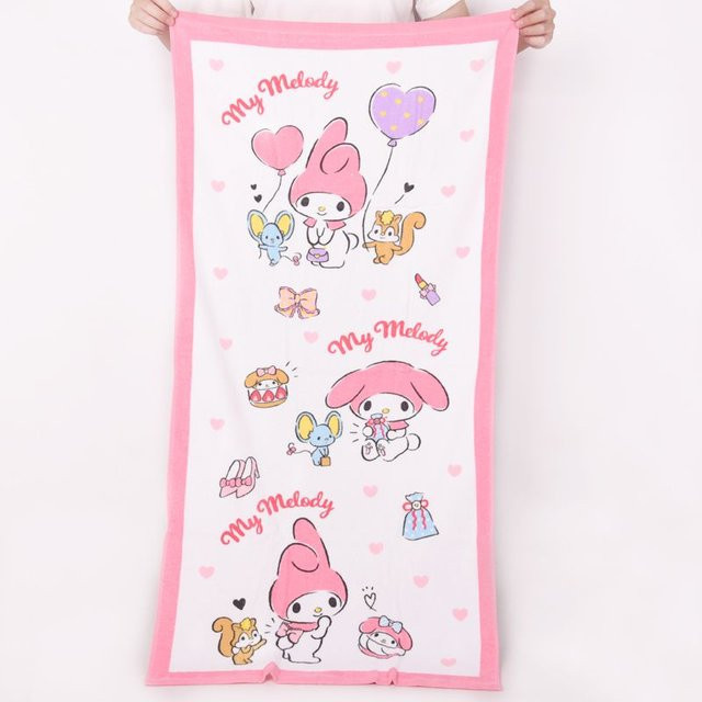 Sanrio Melody Kinderhandtuch aus Mikrofaser in Pink mit Aufhängeschlaufe und weichem 3-Schicht-Gewebe - Bild 1