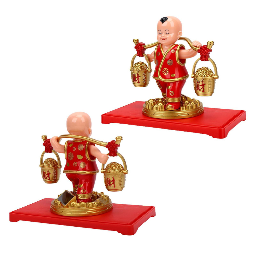Fishine Solar Auto-Ornament Feng Shui Figur mit Staubbox zur Dekoration von Armaturenbrett, Schreibtisch oder Tischplatte - Bild 2