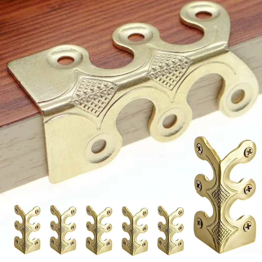 6 Stück Vintage Metall-Eckenschutz aus Stahl von alloet in Bronze und Gold für dekorative Fußleisten - Bild 4