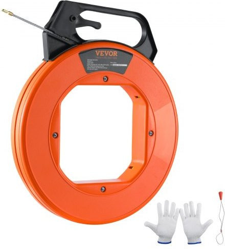 VEVOR Fischband Glasfaser-Drahtzieher in Orange, Länge: 30,6 m, Durchmesser: 4,8 mm, nicht leitendes Kabelzieher-Werkzeug für Wände und elektrische Leitungen - Bild 1