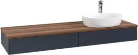 V&B Antao Waschtischunterschrank mit integrierter LED-Beleuchtung, weiß lackiert, Wandmontage, Breite: 160 cm, Tiefe: 50 cm - Bild 1