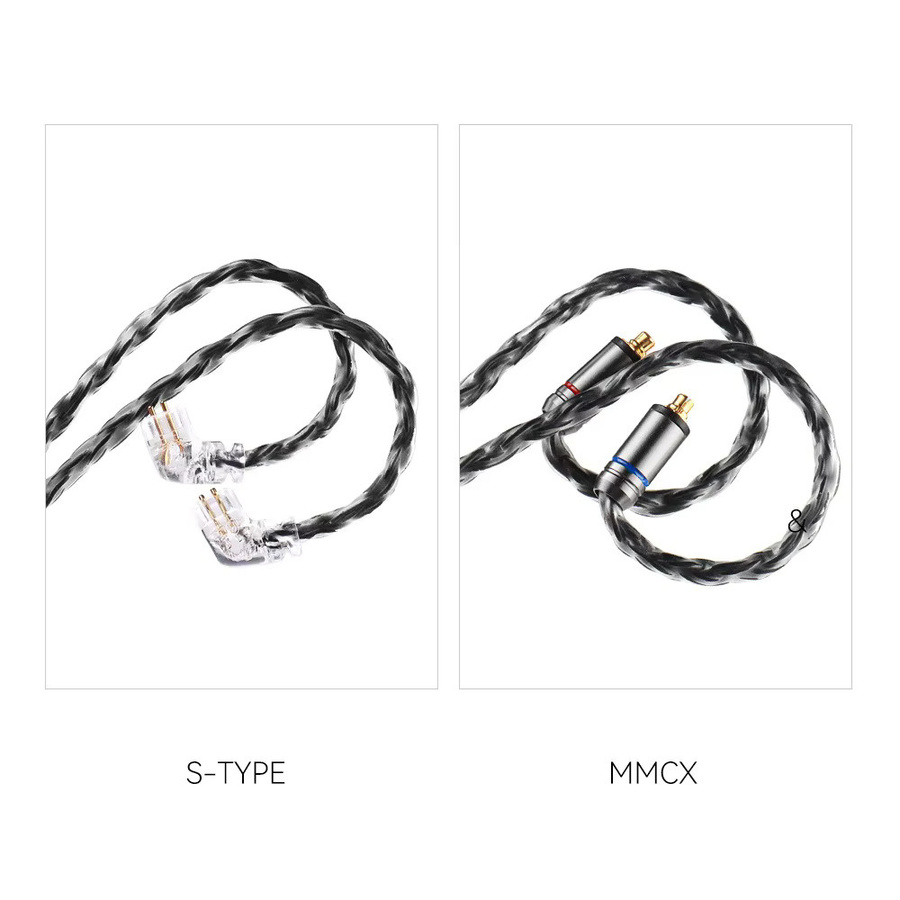 QKZ Q1 MAX 16-adriges Upgrade-Kabel aus versilbertem OFC mit 352 Kernen für MMCX, QDC und C-Pin in Schwarz und Silber - Bild 2